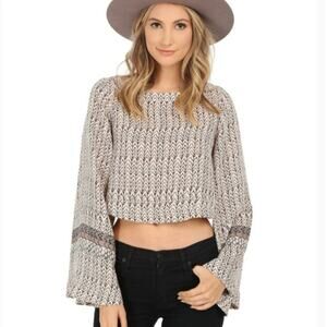 Women's Patterned Bell Sleeve Top